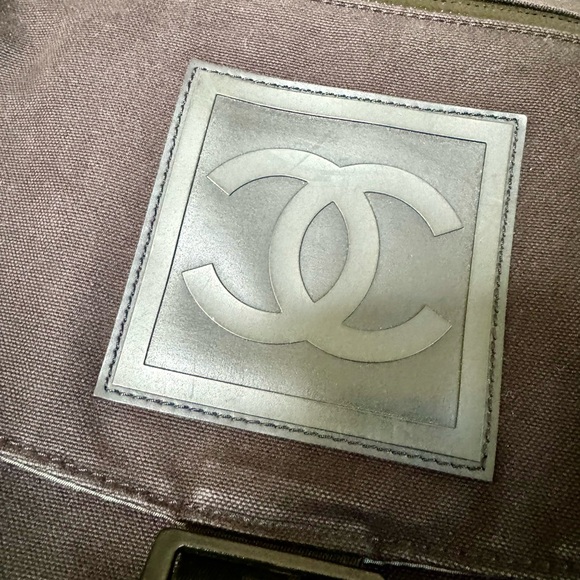 Vintage Chanel Sport Large Canvas Bag Duffle Messenger Logo Y2K 2000s - Picture 2 of 9